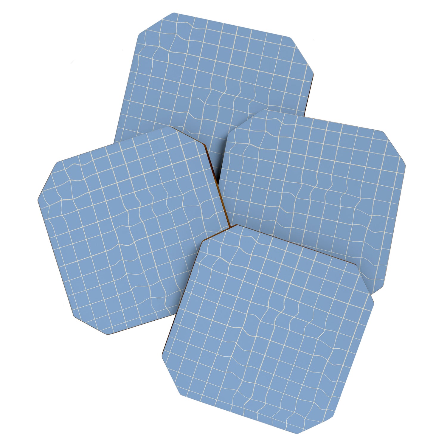 Imperfect but still happy - pencil drawn checkered pattern Coaster Gallery Image 1