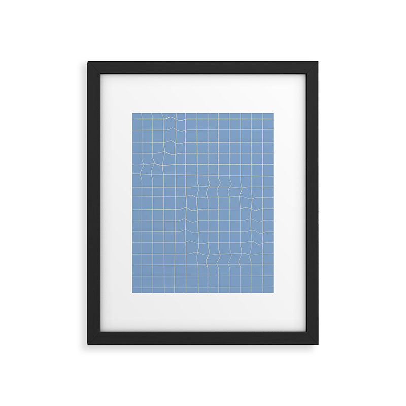 Imperfect but still happy - pencil drawn checkered pattern Framed Art Print Gallery Image 5