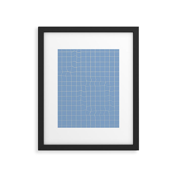 Imperfect but still happy - pencil drawn checkered pattern Framed Art Print Gallery Image 1