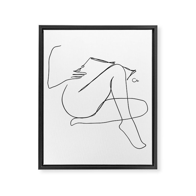Reading Naked Framed Canvas Print Gallery Image 8