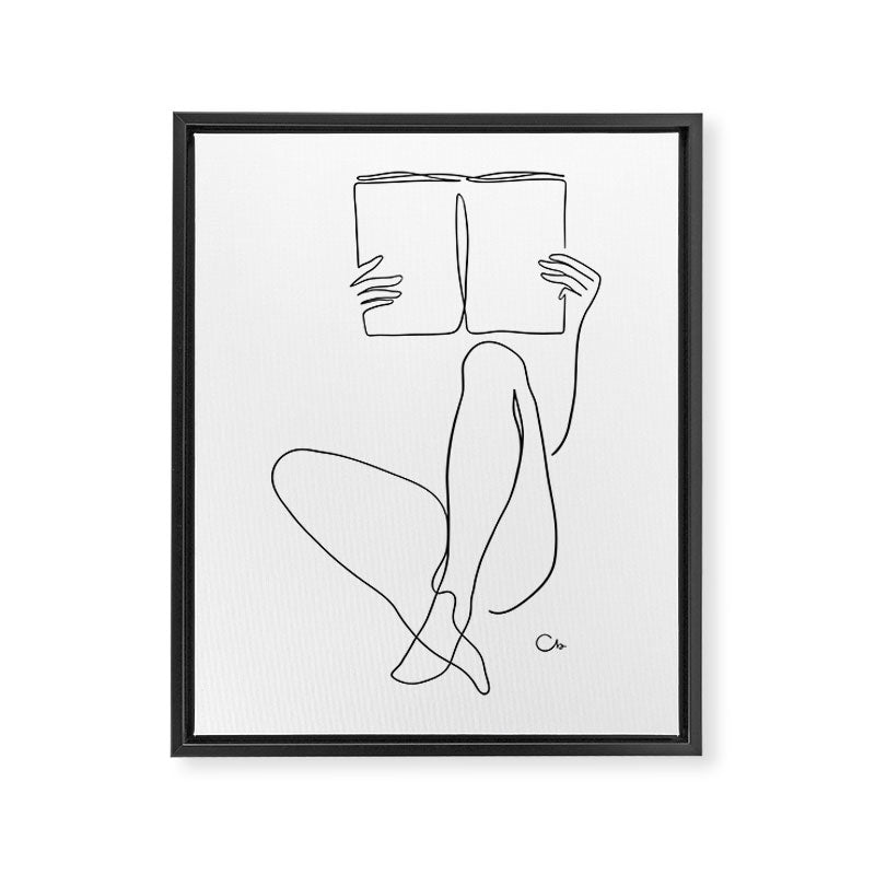 Reading Naked n.2 Framed Canvas Print Gallery Image 6