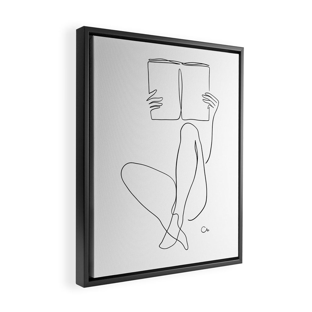 Reading Naked n.2 Framed Canvas Print Gallery Image 2