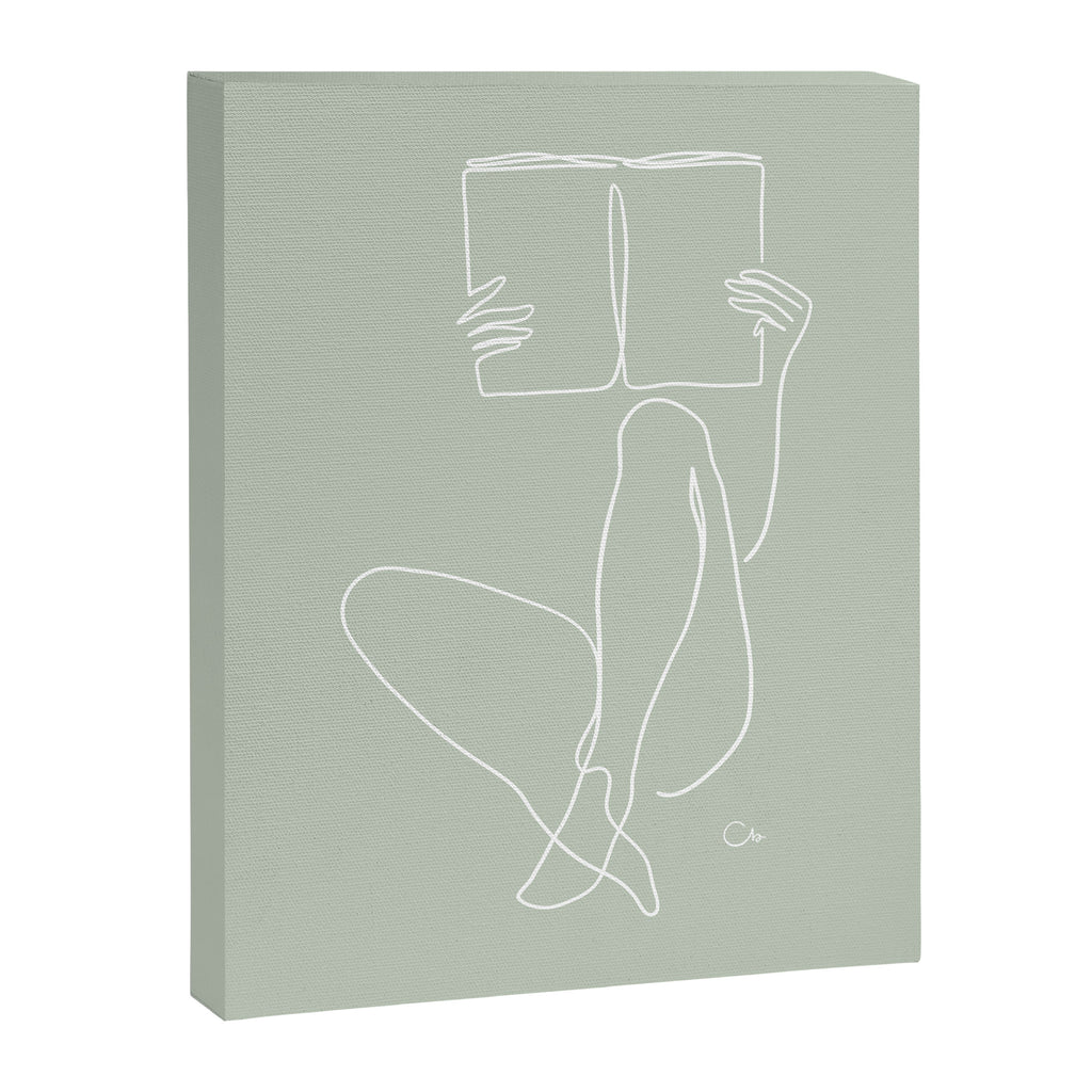 Reading Naked n.2 (green) Canvas Print Gallery Image 6