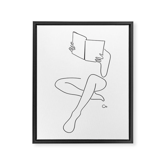 Reading Naked n.3 Framed Canvas Print Gallery Image 1