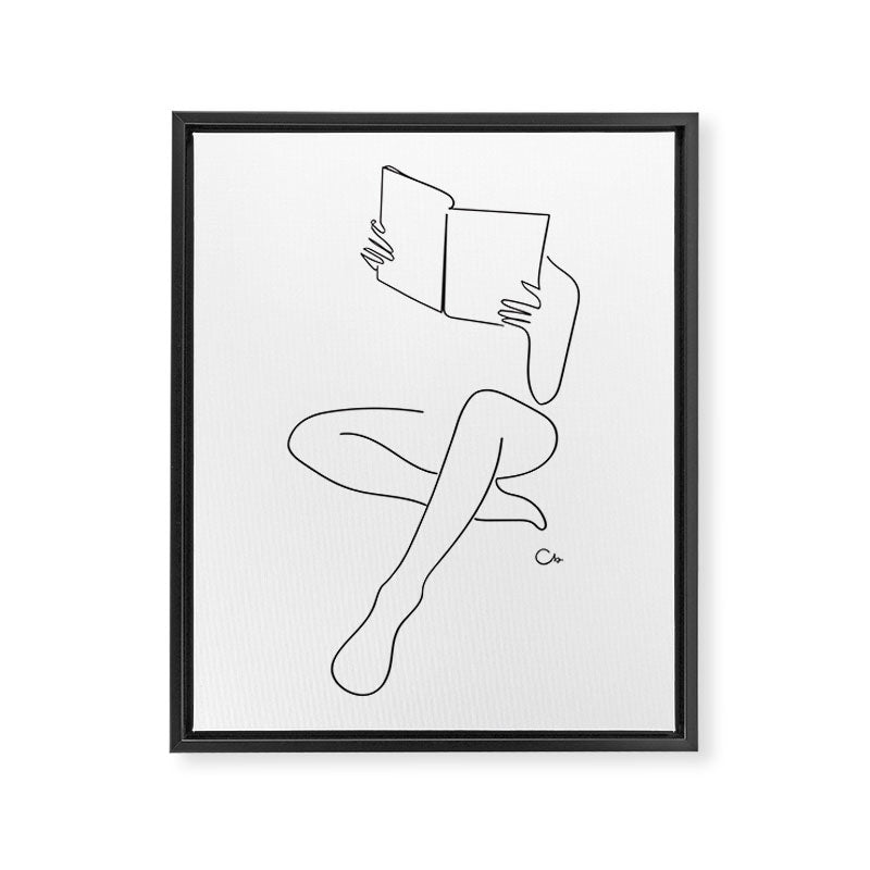 Reading Naked n.3 Framed Canvas Print Gallery Image 6