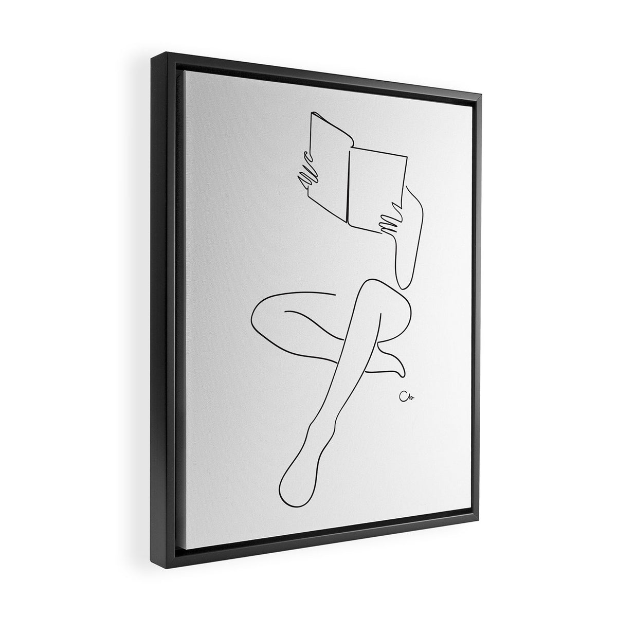 Reading Naked n.3 Framed Canvas Print Gallery Image 2