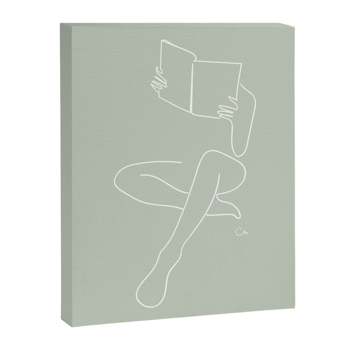 Reading naked n.3 (green) Canvas Print Gallery Image 1