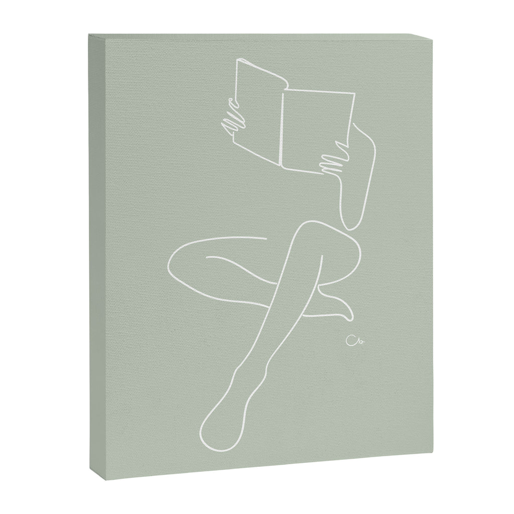 Reading naked n.3 (green) Canvas Print Gallery Image 6