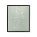 Reading naked n.3 (green) Framed Canvas Print Gallery Image 6