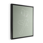 Reading naked n.3 (green) Framed Canvas Print Gallery Image 2