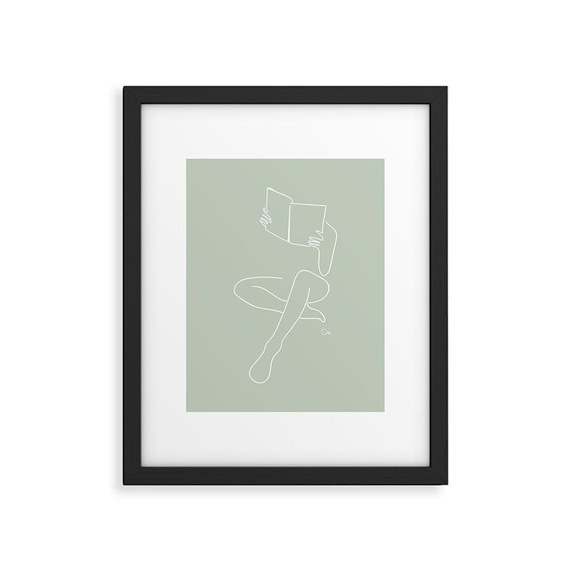 Reading naked n.3 (green) Framed Art Print Gallery Image 5
