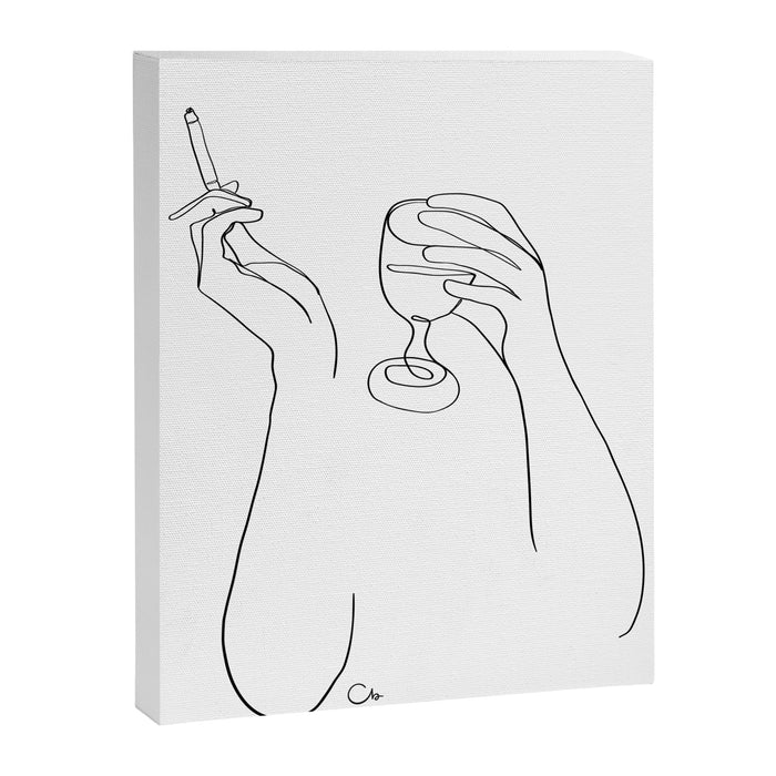 Wine & Cigarettes Canvas Print Gallery Image 1