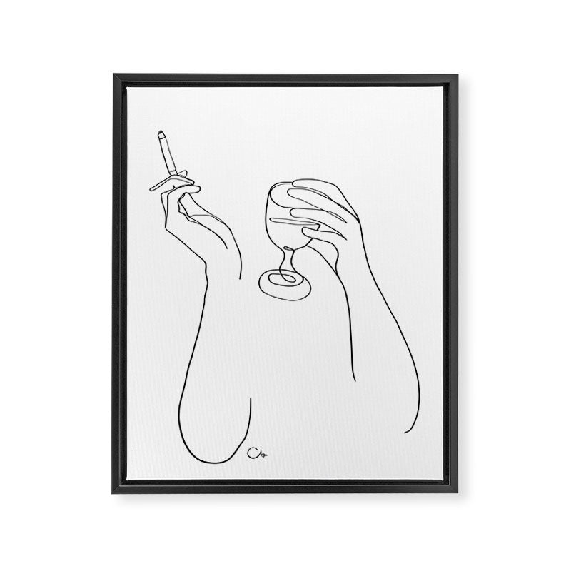 Wine & Cigarettes Framed Canvas Print Gallery Image 8