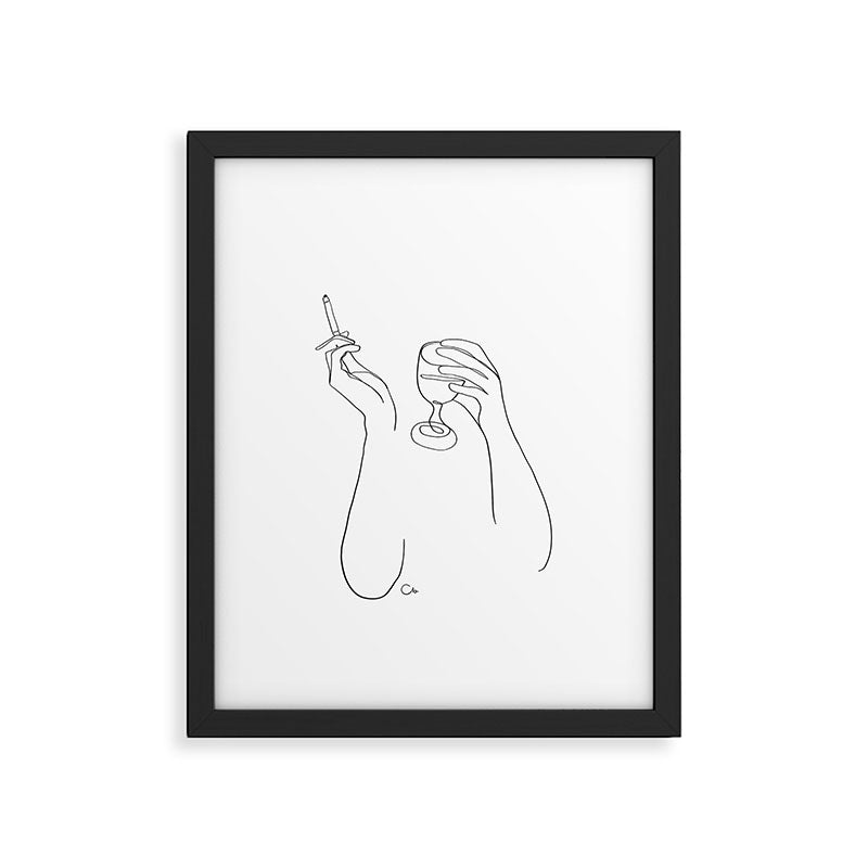 Wine & Cigarettes Framed Art Print Gallery Image 6