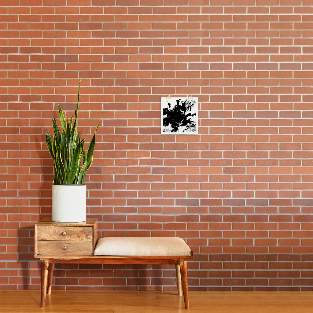 Black and white splat - Abstract, black paint splatter painting Art Print Gallery Image 2