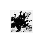 Black and white splat - Abstract, black paint splatter painting Art Print Gallery Image 1