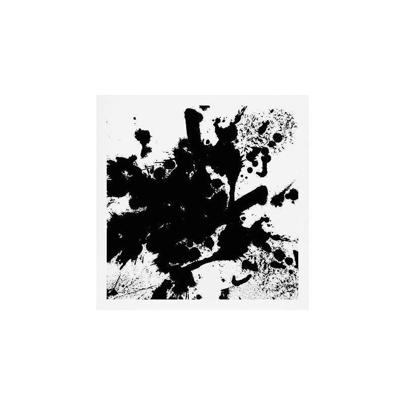 Black and white splat - Abstract, black paint splatter painting Art Print Gallery Image 1