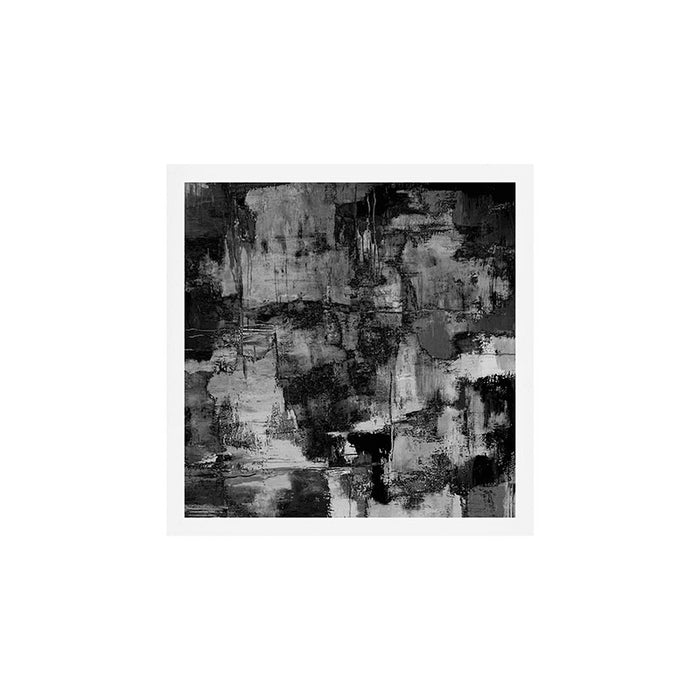 Crackled Gray - Black, white and gray, grey textured abstract Art Print Gallery Image 1