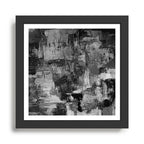 Crackled Gray - Black, white and gray, grey textured abstract Framed Art Print Gallery Image 1