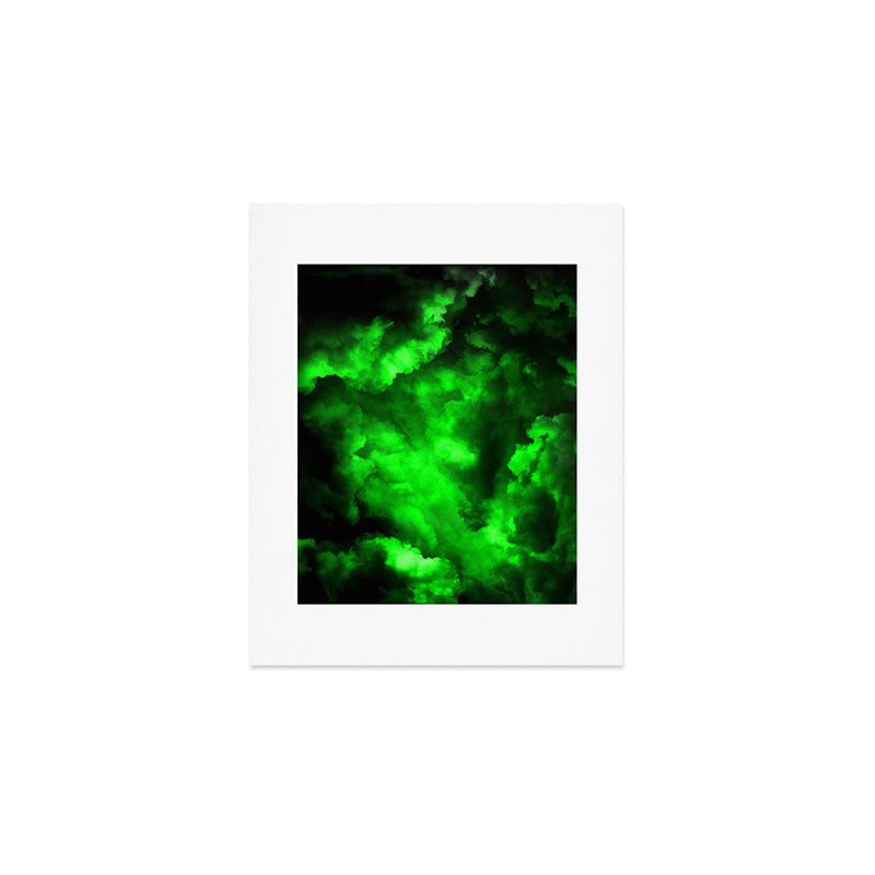 Envy - Abstract In Black And Neon Green Art Print Gallery Image 1