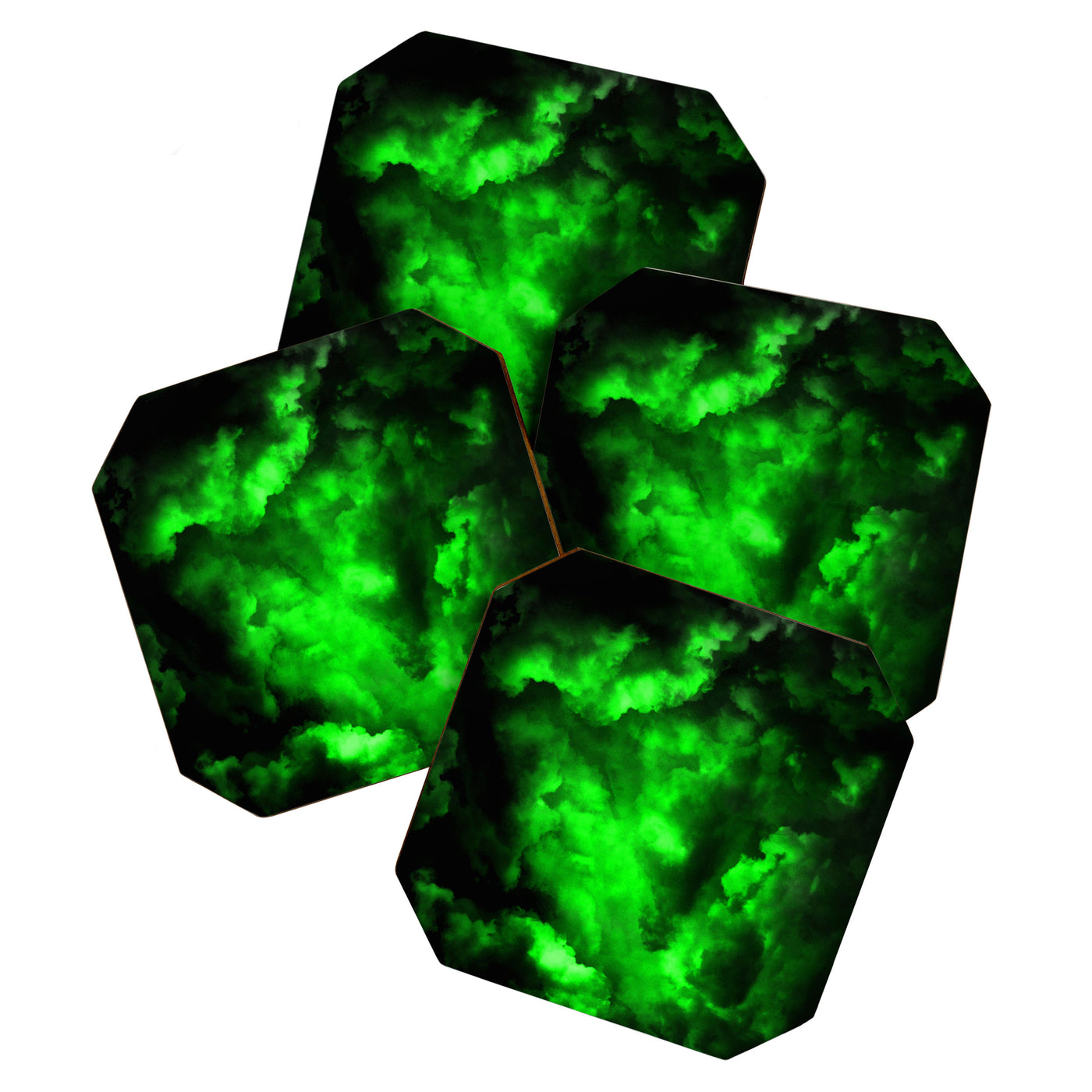 Envy - Abstract In Black And Neon Green Coaster