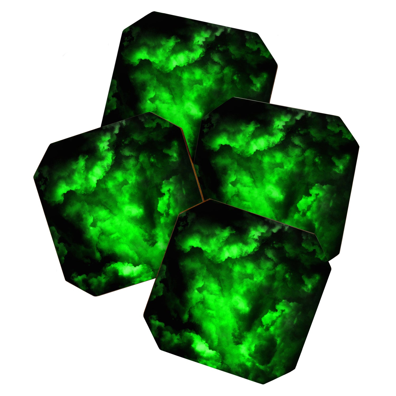 Envy - Abstract In Black And Neon Green Coaster Gallery Image 1