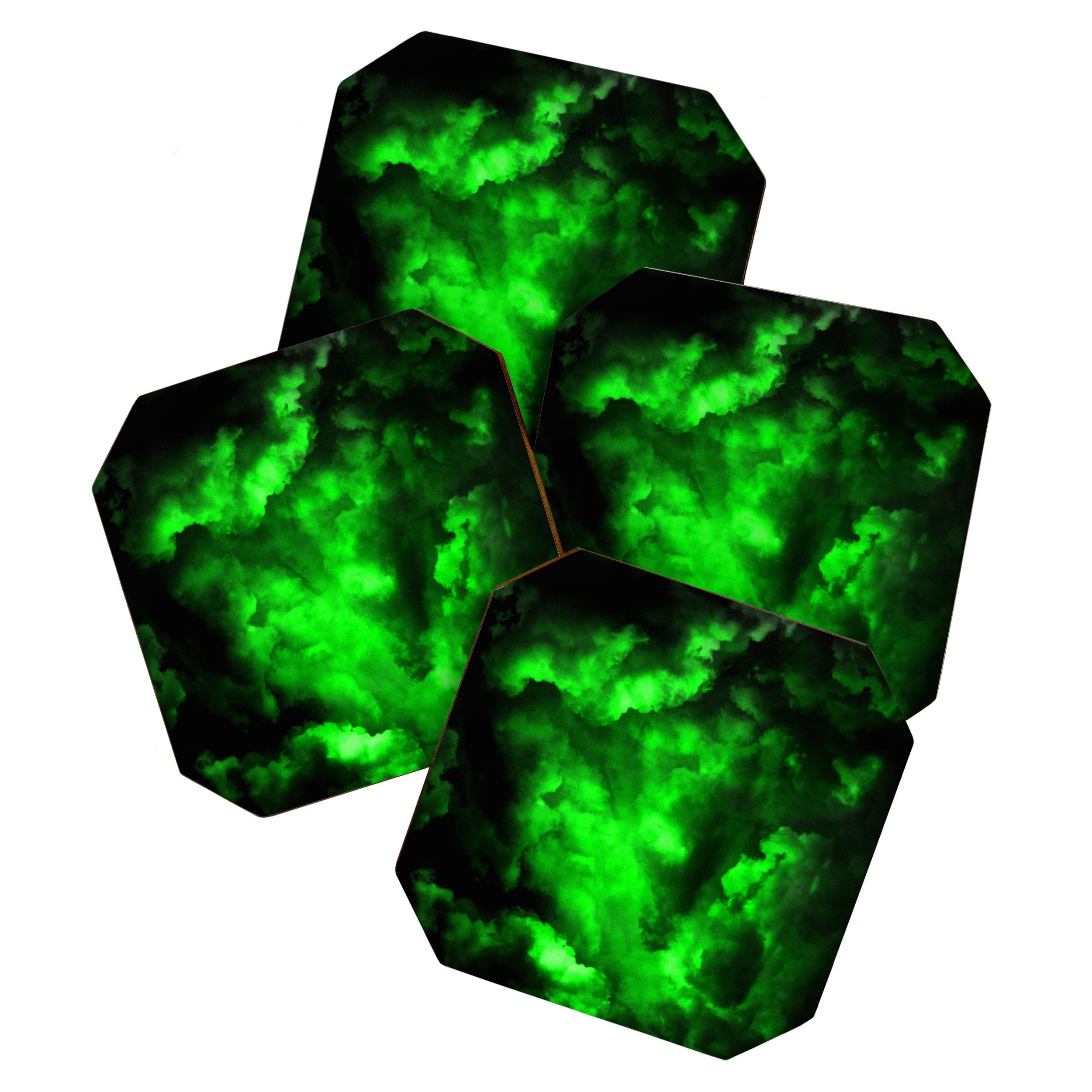 Envy - Abstract In Black And Neon Green Coaster Gallery Image 1
