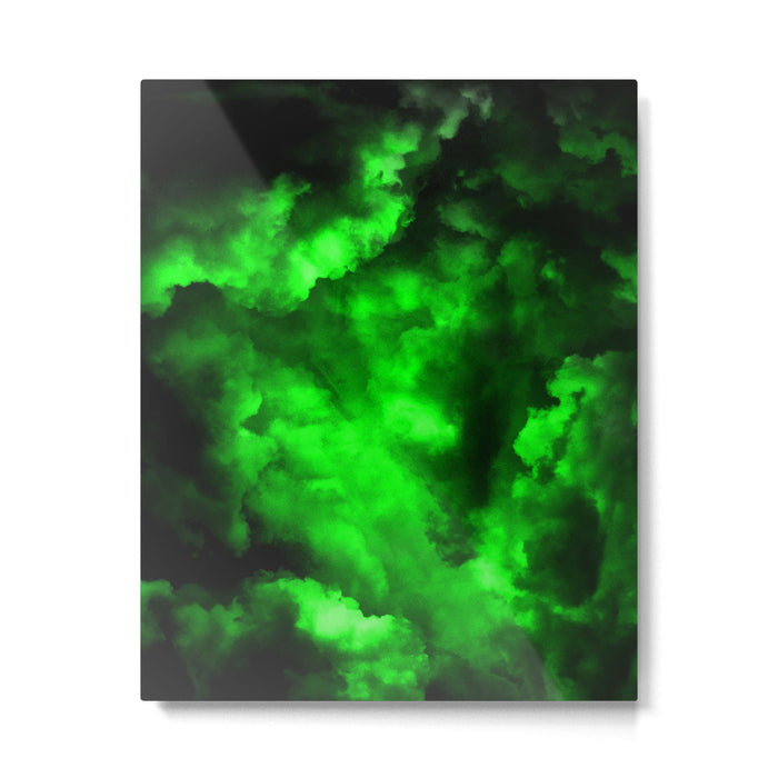 Envy - Abstract In Black And Neon Green Metal Print Gallery Image 1