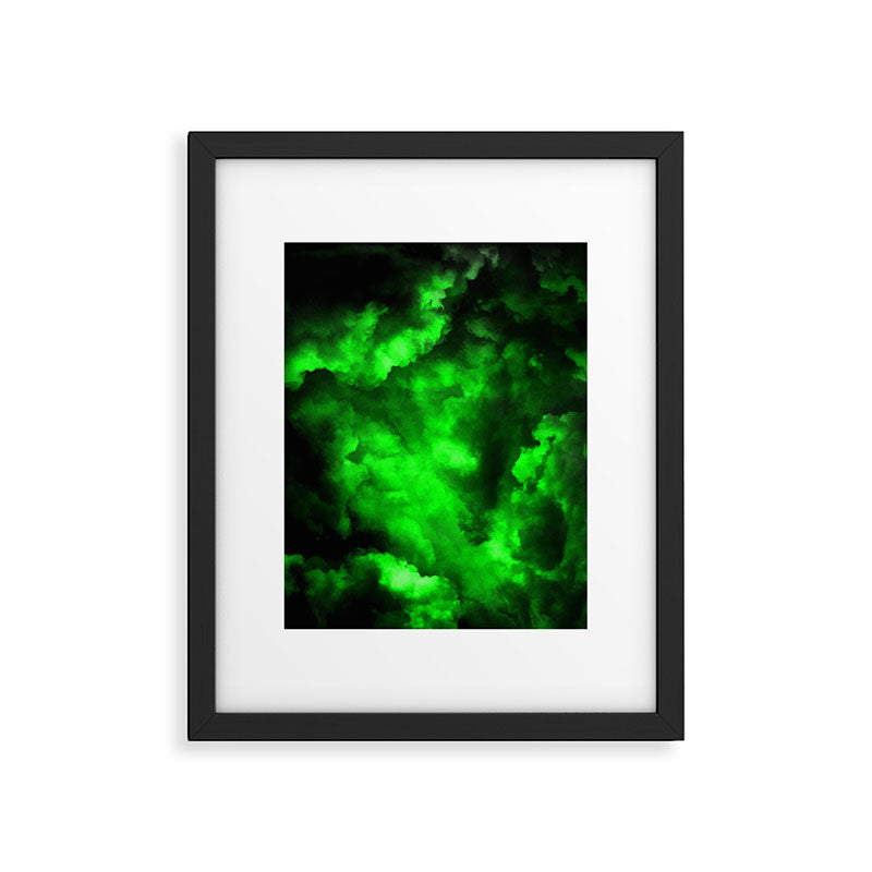 Envy - Abstract In Black And Neon Green Framed Art Print Gallery Image 6