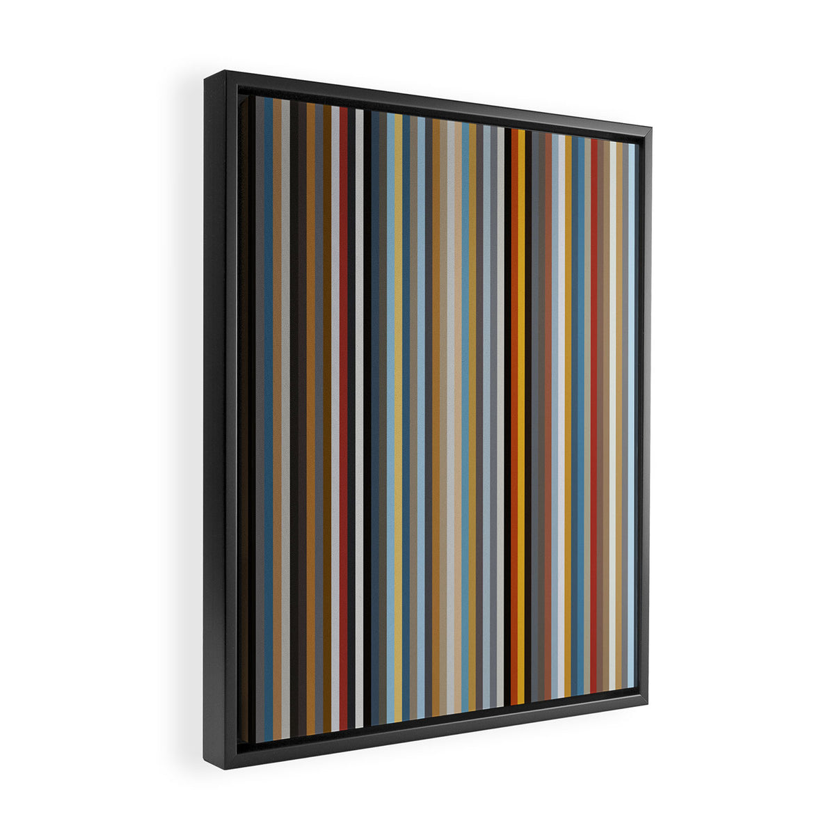 Nordic Stripes Vertical Pattern Framed Canvas Print Gallery Image 2