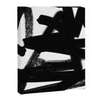 Thinking Out Loud - Black and white abstract painting, raw brush strokes Canvas Print Gallery Image 8