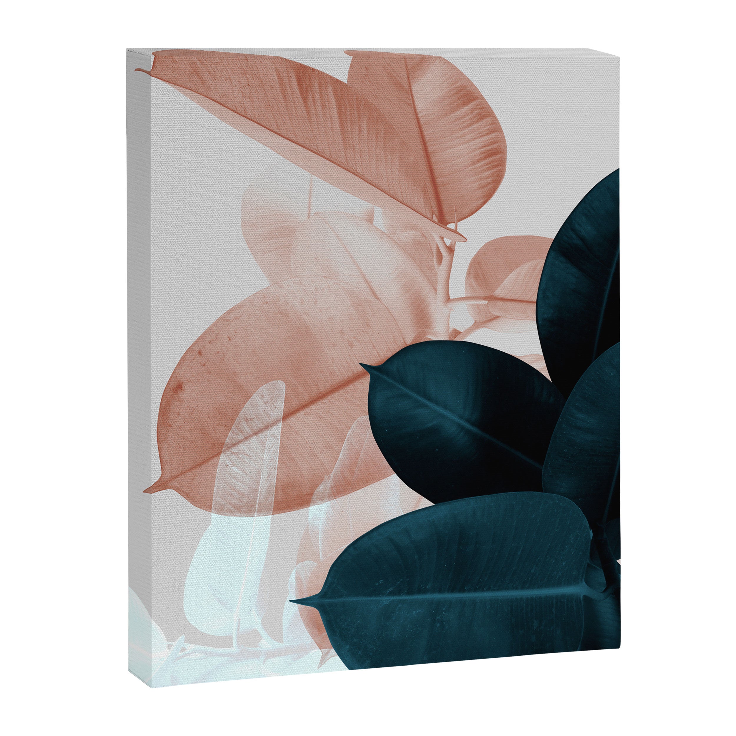 Blush & Blue Leaves Canvas Print Gallery Image 6