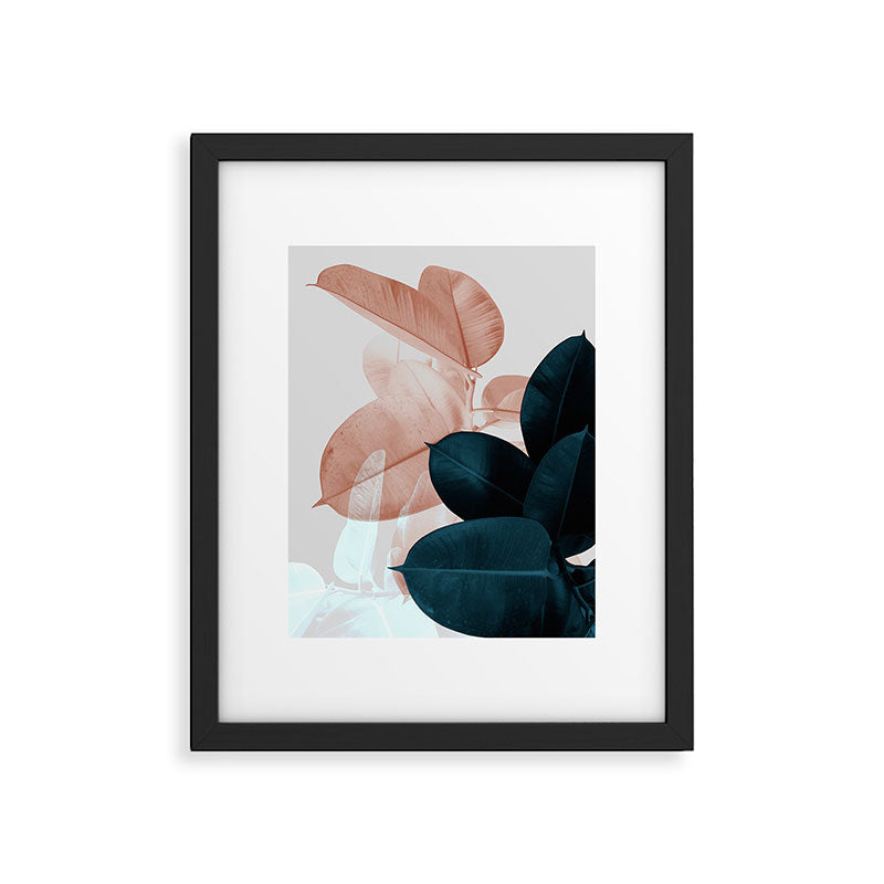 Blush & Blue Leaves Framed Art Print Gallery Image 5
