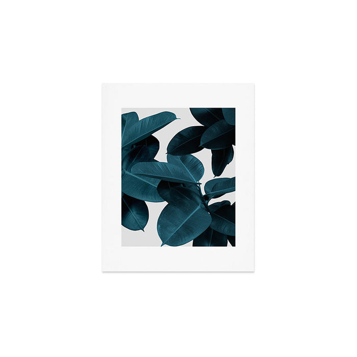 Indigo Blue Plant Leaves Art Print Gallery Image 1
