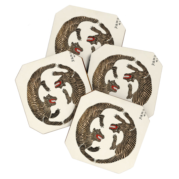 Japanese Tigers by Taguchi Tomoki 1860-1869 - Tiger Coaster Gallery Image 1