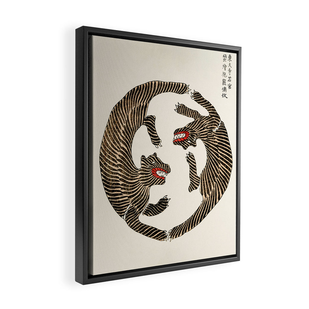 Japanese Tigers by Taguchi Tomoki 1860-1869 - Tiger Framed Canvas Print Gallery Image 2
