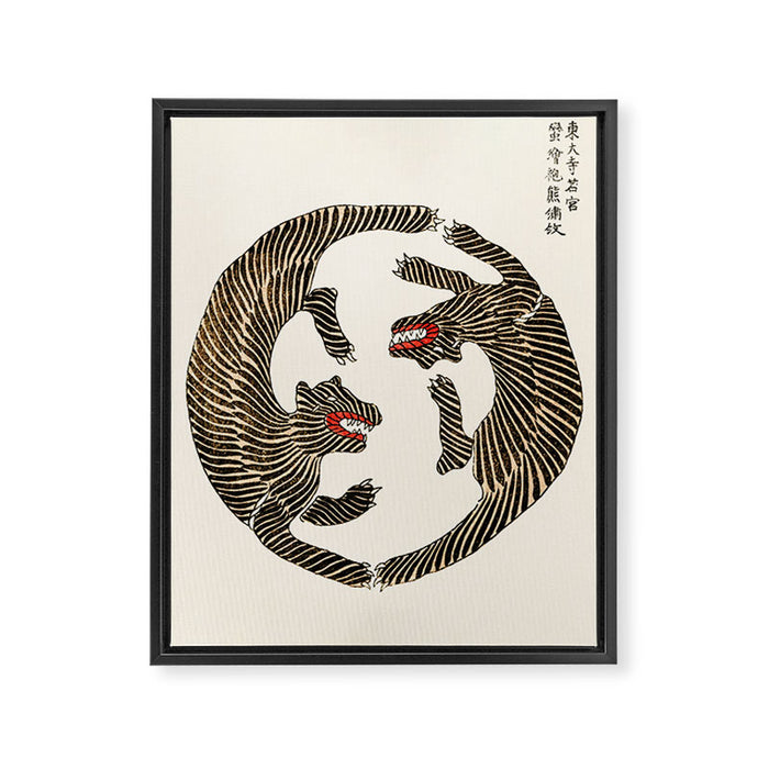 Japanese Tigers by Taguchi Tomoki 1860-1869 - Tiger Framed Canvas Print Gallery Image 1