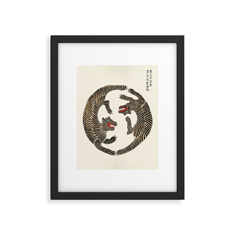 Japanese Tigers by Taguchi Tomoki 1860-1869 - Tiger Framed Art Print Gallery Image 5