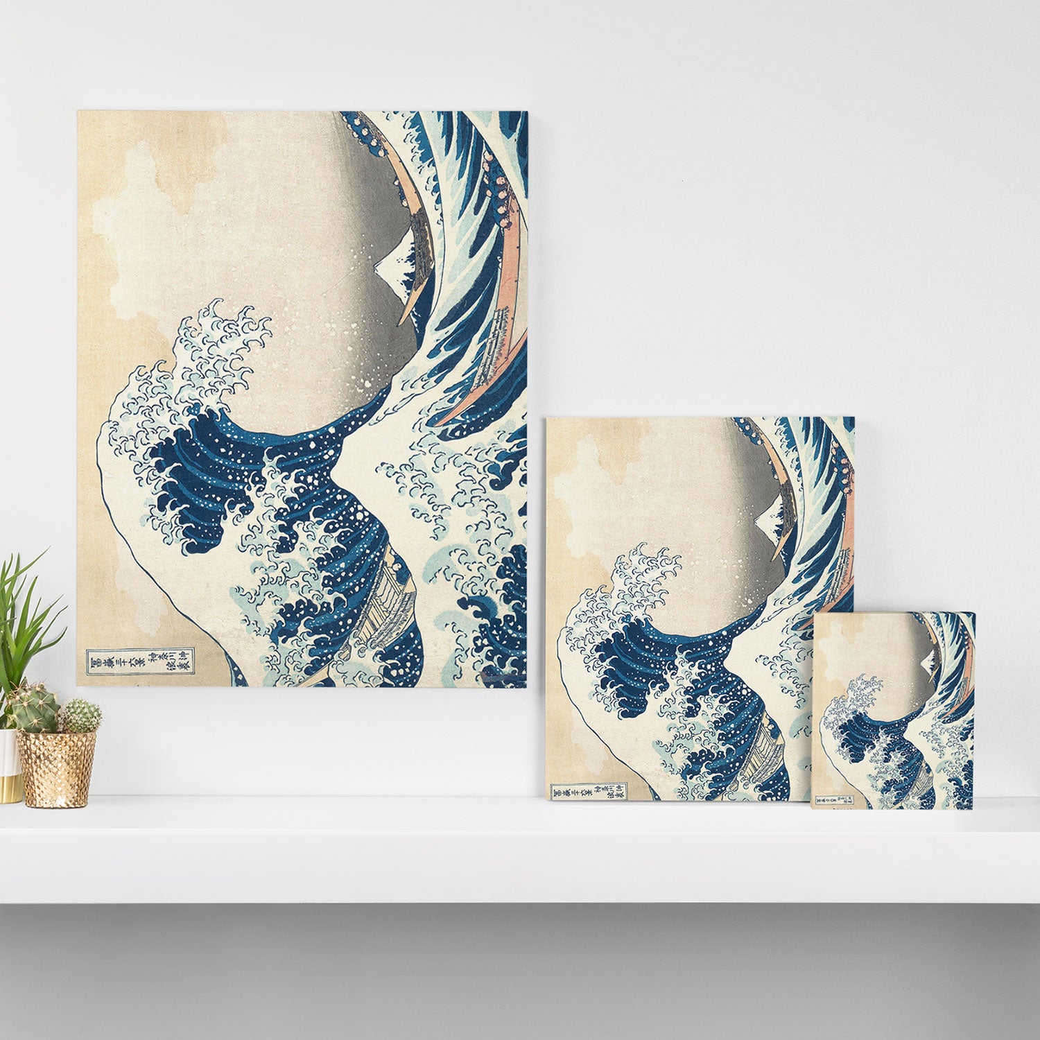 The Great Wave Off Kanagawa by Katsushika Hokusai Thirty Six Views of Mount Fuji - The Great Wave Canvas Print Gallery Image 3