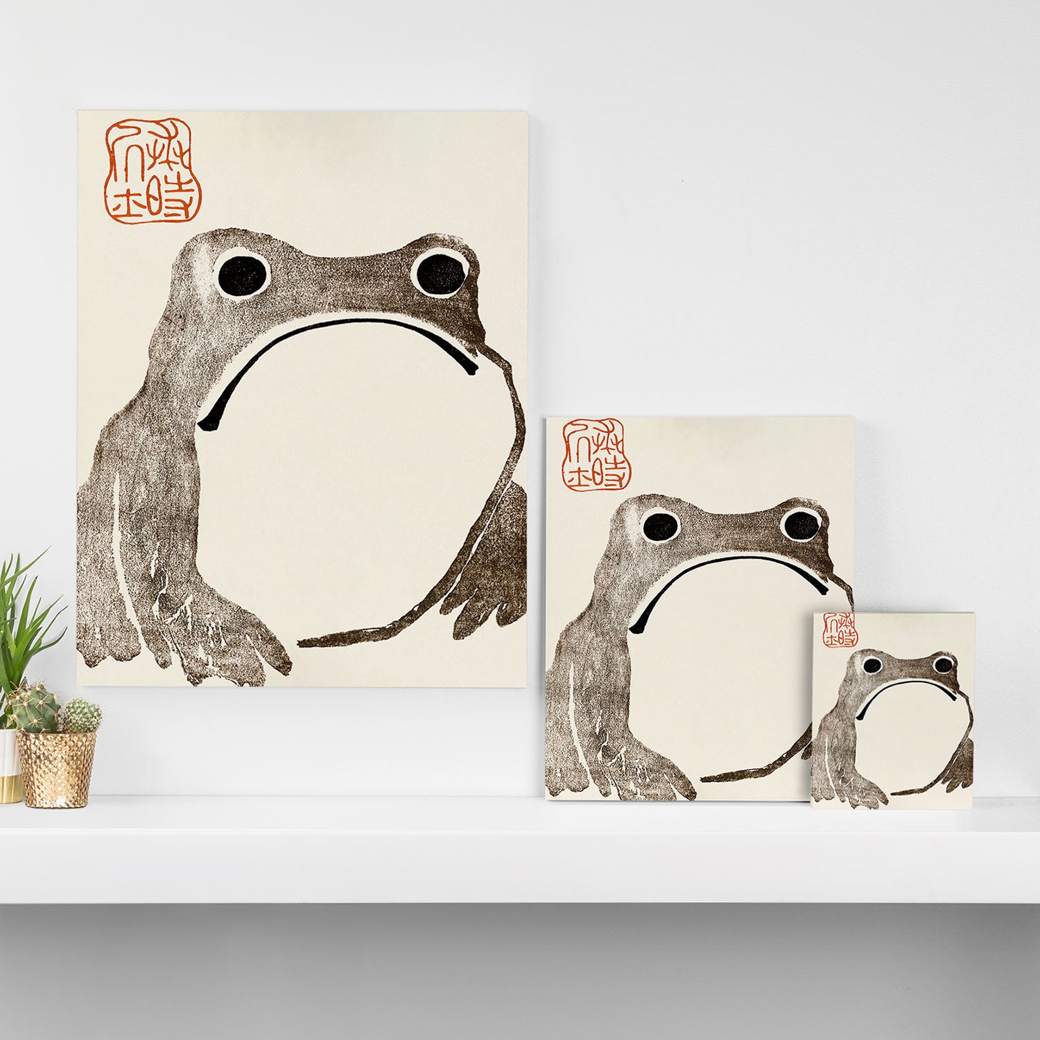 Unimpressed Frog Meika Gafu by Matsumoto Hoji 1814 - Frog Canvas Print Gallery Image 3