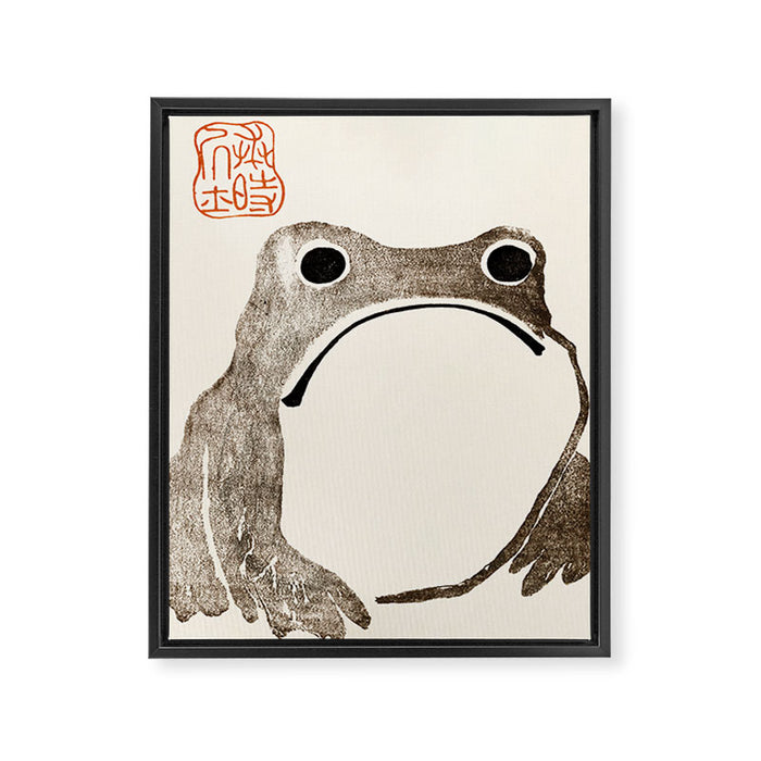 Unimpressed Frog Meika Gafu by Matsumoto Hoji 1814 - Frog Framed Canvas Print Gallery Image 1