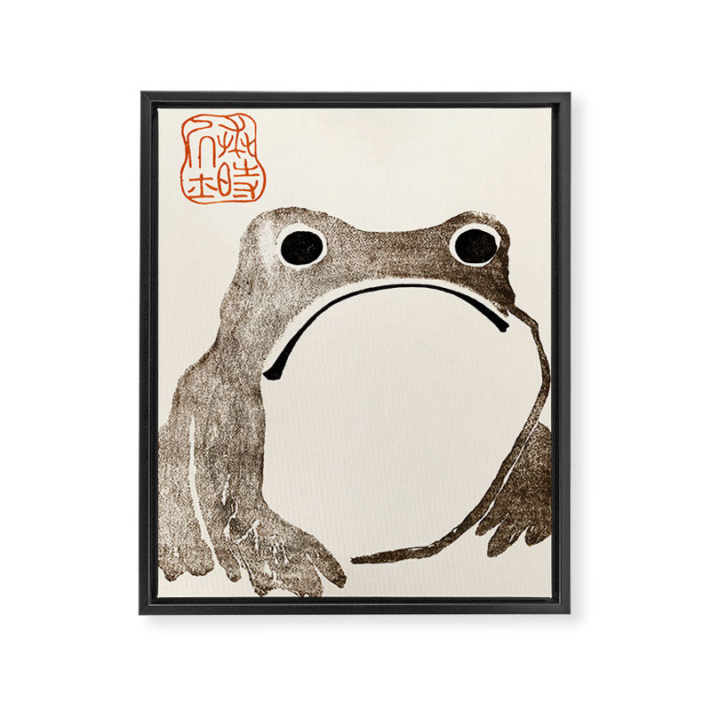 Unimpressed Frog Meika Gafu by Matsumoto Hoji 1814 - Frog Framed Canvas Print Gallery Image 8