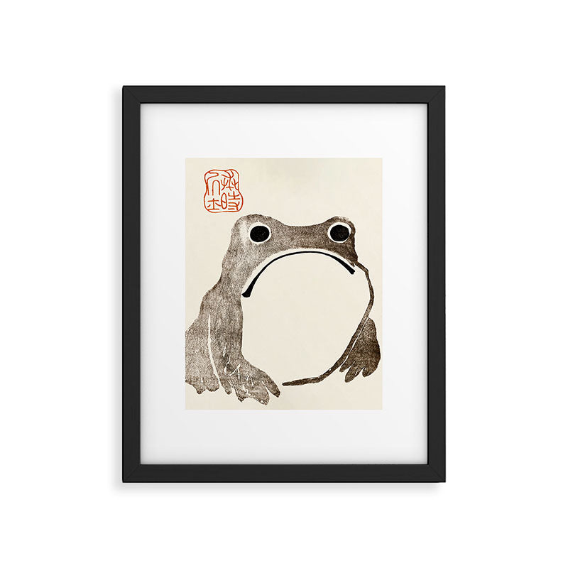 Unimpressed Frog Meika Gafu by Matsumoto Hoji 1814 - Frog Framed Art Print Gallery Image 6