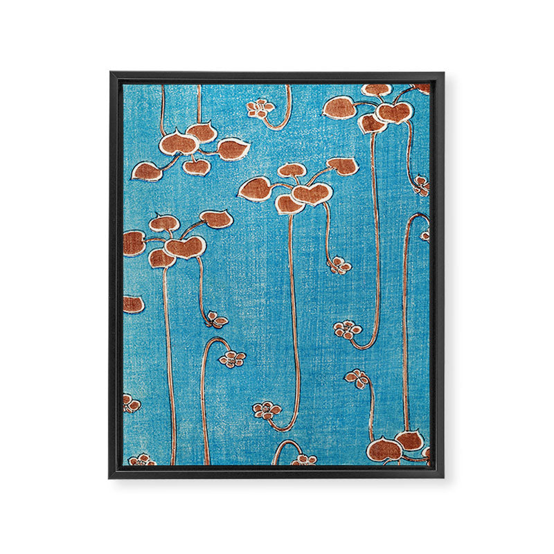 Vines from Bijutsu Sekai Vintage Illustration by Watanabe Seitei 1893-1896 Peaceful Blue Watercolor Framed Canvas Print Gallery Image 6
