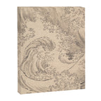 Wave by Katsushika Hokusai 1760-1849 Japanese Woodblock Allover Pattern Black and Tan Ink Drawing Canvas Print Gallery Image 6