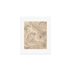 Wave by Katsushika Hokusai 1760-1849 Japanese Woodblock Allover Pattern Black and Tan Ink Drawing Art Print Gallery Image 1