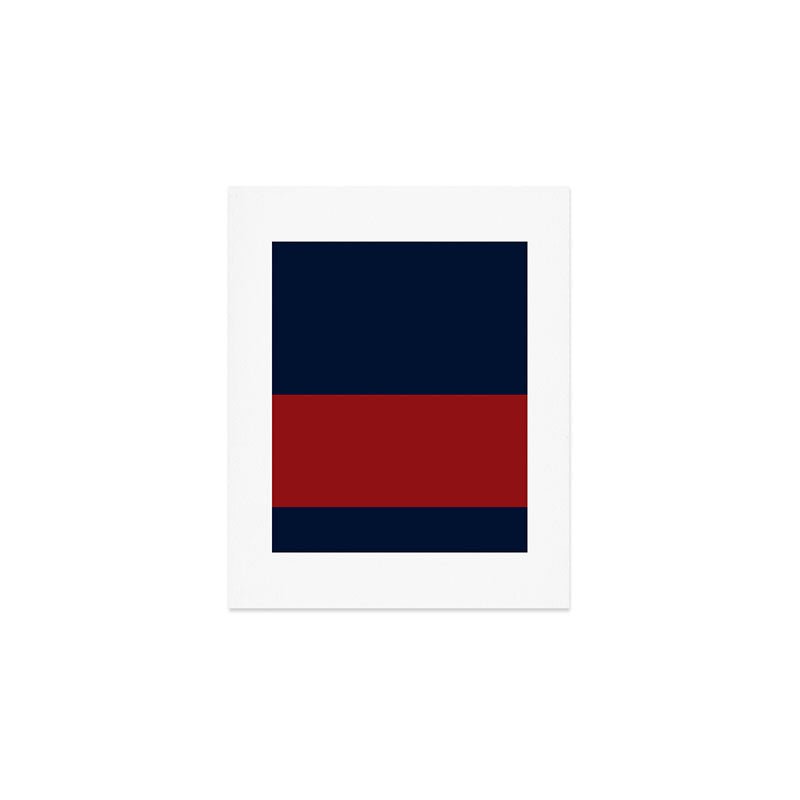 Navy Bold Red Stripe Art Print Gallery Image 1