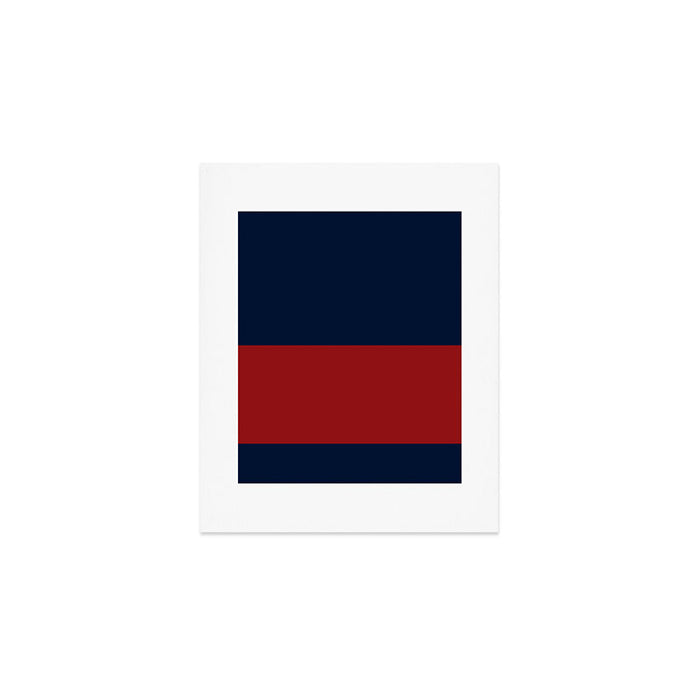 Navy Bold Red Stripe Art Print Gallery Image 1