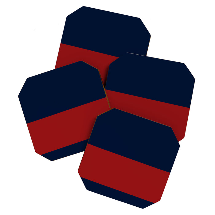 Navy Bold Red Stripe Coaster Gallery Image 1