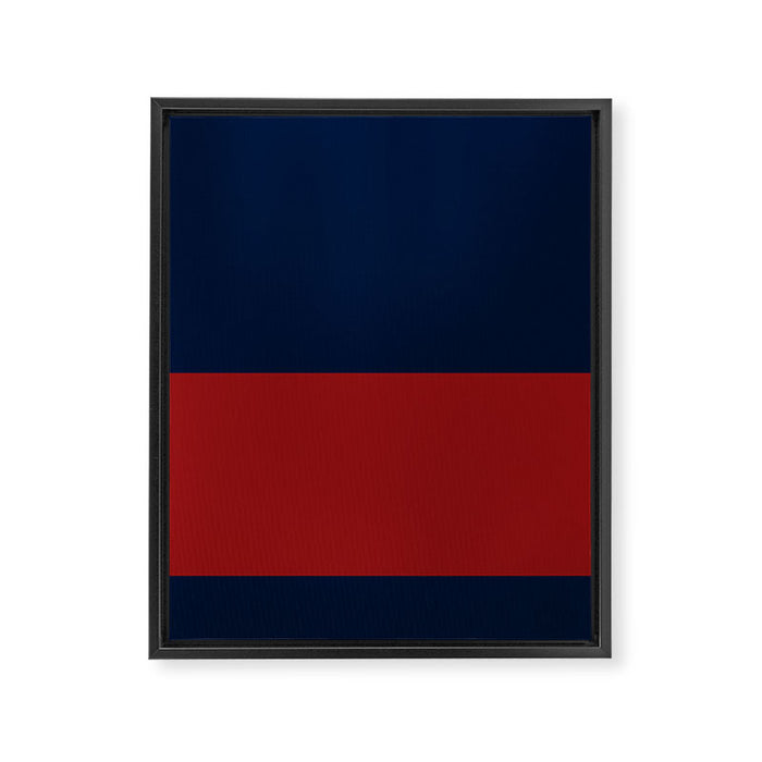 Navy Bold Red Stripe Framed Canvas Print Gallery Image 1